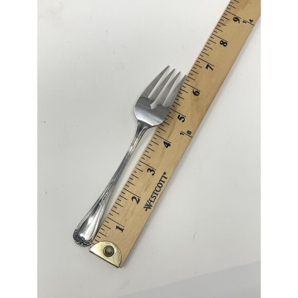 Rogers Co. Stanley Roberts TRIO ROSE PETAL Stainless Set of 5 Salad Forks 6.5” - Picture 2 of 5